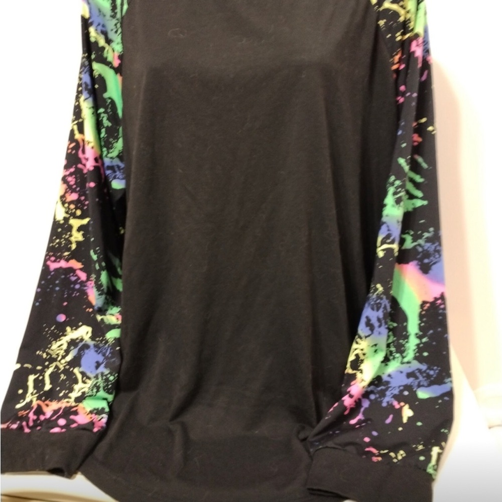 Colorful Splatter Sleeve Women's Top by Shein Curve - Size 2X